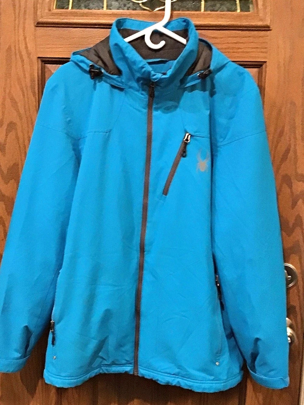 Spyder Men’s Teal XtL 5K Thinsulate Hooded Ski Snow Jacket. L